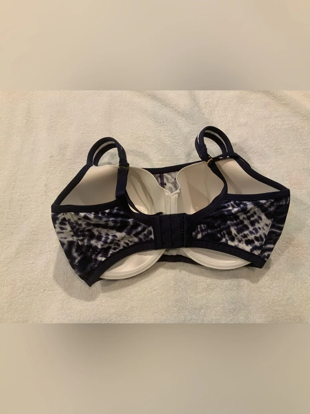 Natori Navy and White Animal Print Bra